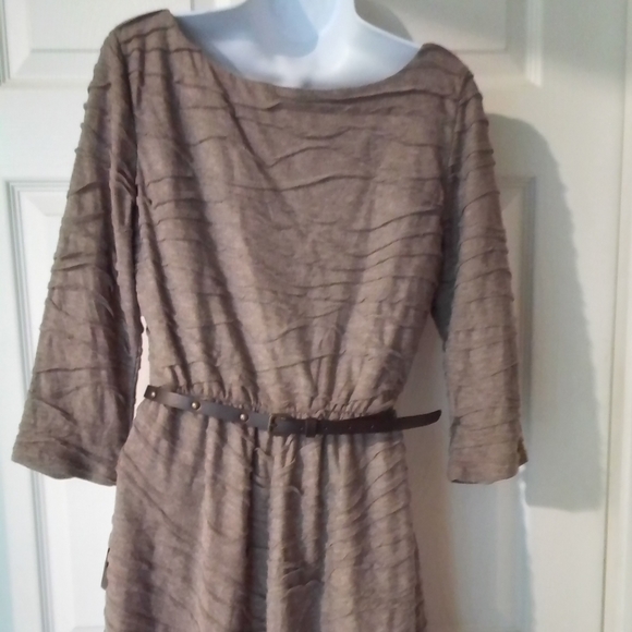 Three Pink Hearts Long Sleeves Belted Body con Lined  Dress Size Large t… - Picture 5 of 8